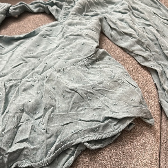 Altar’d State Size Large Teal Crop with off the shoulder long sleeves/open back - Picture 8 of 8